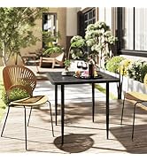 Outsunny 31.5" Outdoor Dining Table for 4, Square Patio Dining Table with Metal Frame for Garden,...