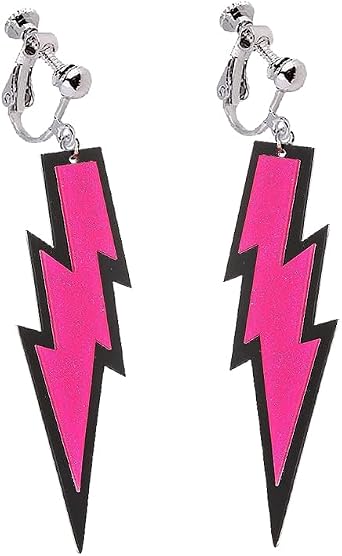 80年代クリップオンイヤリング カセットテープクリップオンイヤリング ノンピアス レディース ガールズ 1980年代レトロネオンイヤリング 80年代コスチュームイヤリング, 亜鉛, 宝石なし