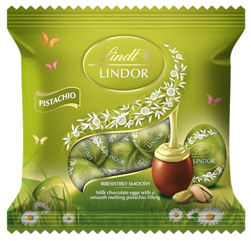 Lindt Lindor Pistachio Mini Chocolate Eggs 80g Chocolate Truffles with Pistachio Flavoured Filling Easter Chocolate Treat Easter gift
