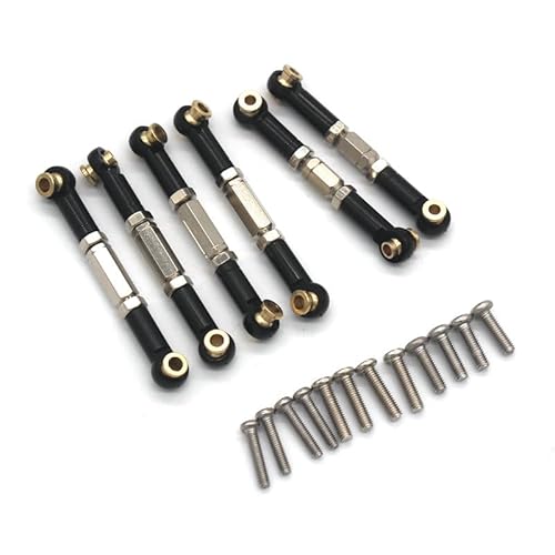 TIAJTHYD Metal tie rod Adjustable upgrade for Gladiator 1/14 ZD Racing MT16 MT14R PT14R BX12 X12S Remote control car parts(Schwarz)