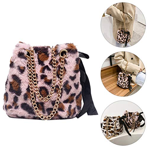KESYOO Bolsa de Ombro de Pelúcia da Moda Bolsa de Corpo Cruzado para Mulheres Senhora (Rosa)