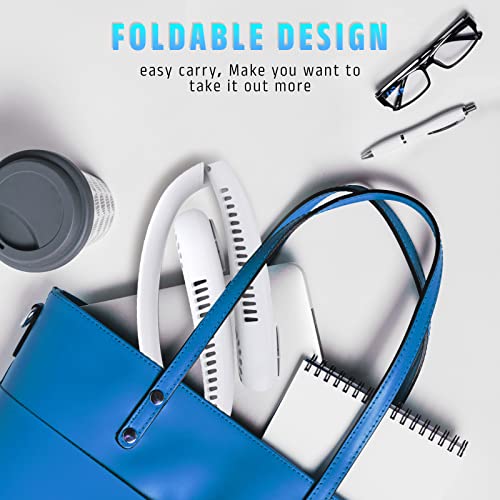 Image of LAESO Portable Neck Fan,Foldable Neck Fan Hands Free Bladeless Personal Fan,LCD Display USB Powered 3-Speed Neck Fan for Outdoor Indoor