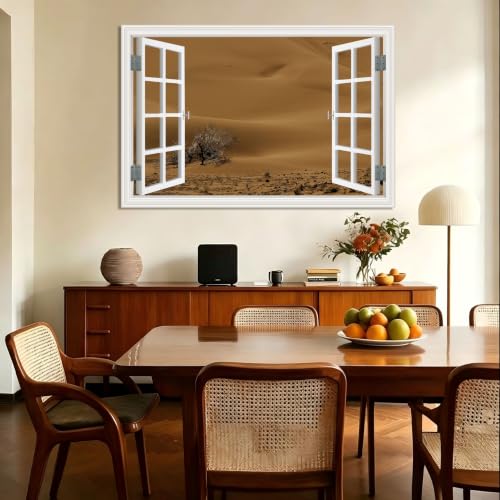 Cuadro lienzo efecto ventana para conectar tu hogar con un paisaje de lago 2