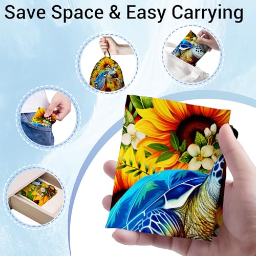 Image of Watercolor Sunflower Gymnastics Grip Bag Sea Tuetle Lightweight Small Athlete String Bag for Grip