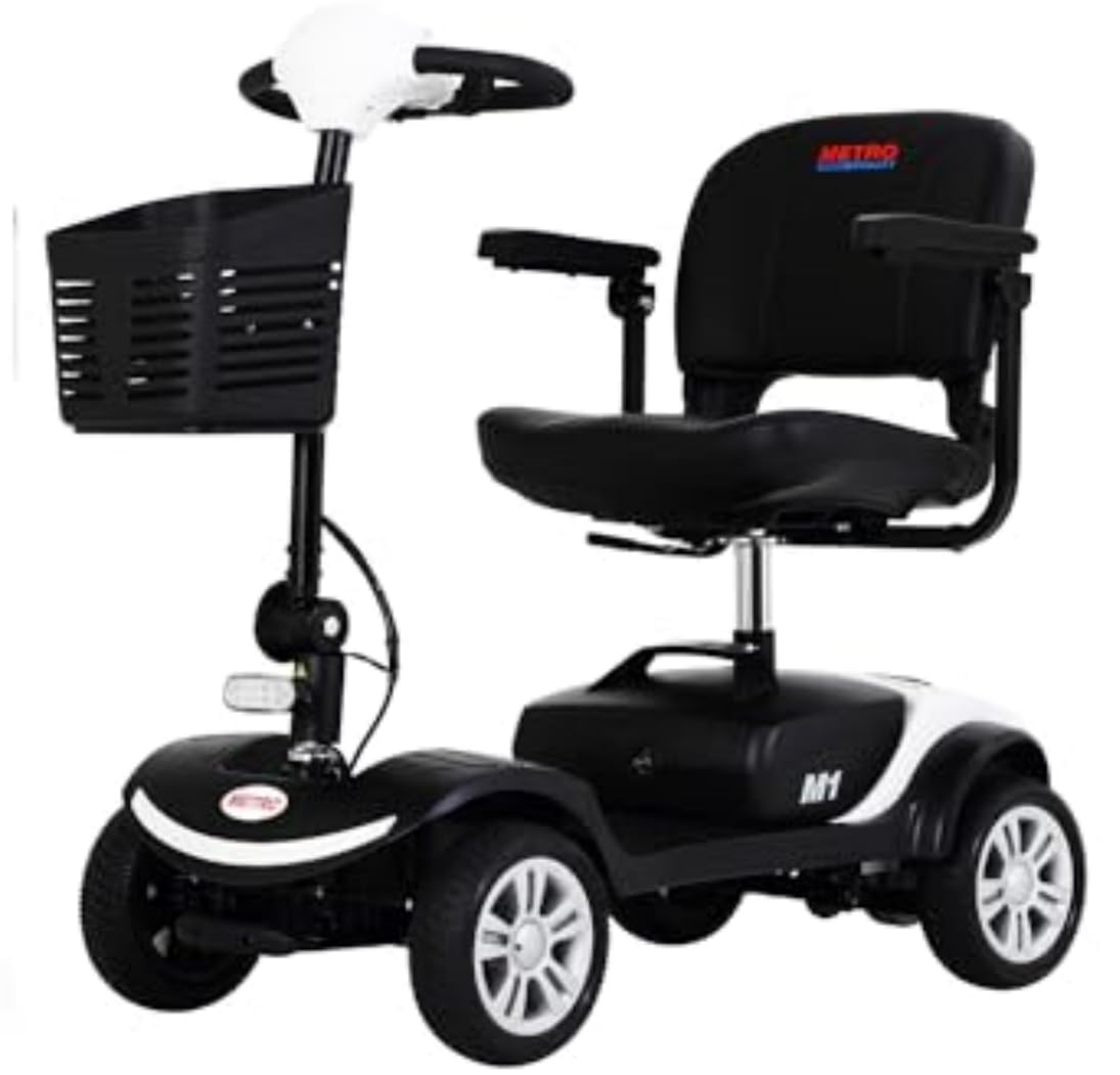 4 Wheel Mobility Scooters for Seniors-Electric Scooter Adults with Big seat-Wheelchair Long Range Power Extended Battery-12V20AH*2pcs/Charger 300 lbs Foldable Scooter -White