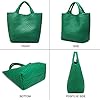 Gewebte Tasche für Damen, veganes Leder, Tragetasche, Sommer, Strand, Reisen, Handtasche und Geldbörse, Retro-Stil, handgefertigte Umhängetasche, groß, Grün (Forest Green), Large #5