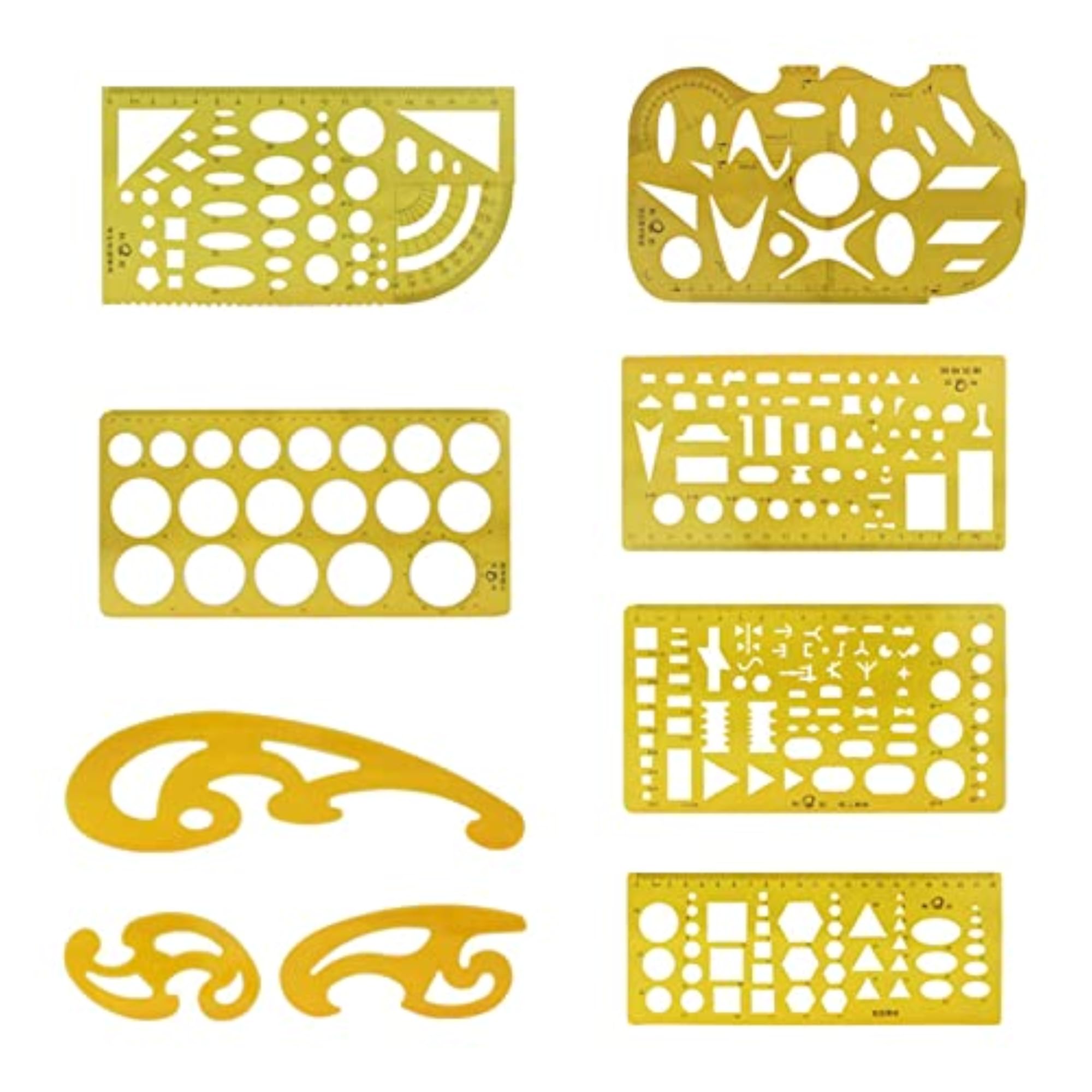 Templates Stencil Set Drafting Tools Architectural Design Ruler 9 Pieces