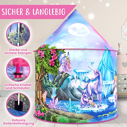 W&O Tenda per Bambini Tema Unicorno con Suoni Magici, Tenda Unicorno Bambina Regalo, Tenda Unicorno Bambina, Tenda Bambini, Tenda Gioco Bambini per Interni ed Esterni, Giochi per Bambini