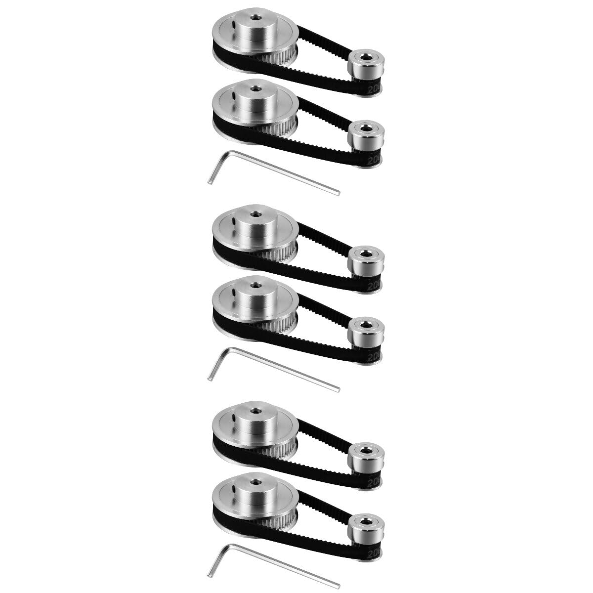 ULTECHNOVO 3sets Pulegge Sincrone Per Stampante Kit Accessori Con Pulegge Da Denti Cinghia Progettato Per Motori Passo-passo Materiale in Alluminio Anodizzato Gomma Rinforzata