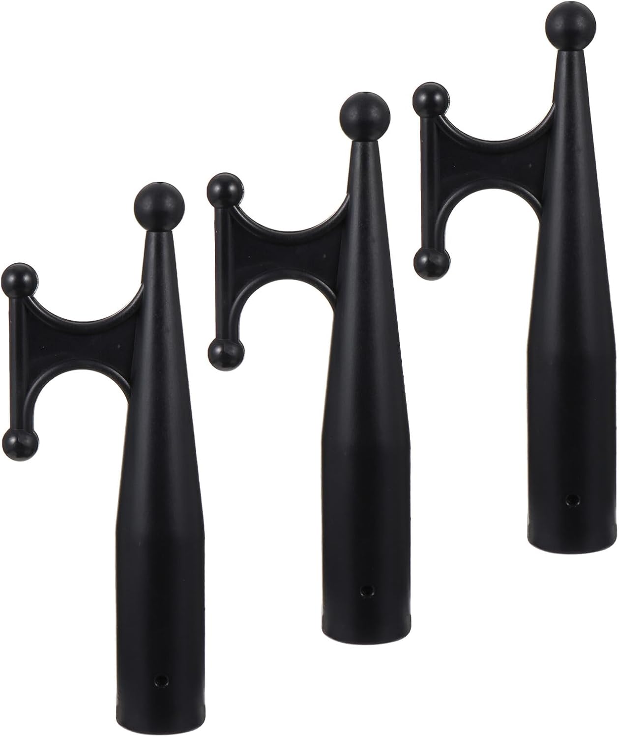 3pcs Nylon Boat Hook Heads for Docking and Kayak Use, Sturdy Black Nylon Marine Hardware Accessories, Lifeboat and Watercraft Hook Attachment for Sailing and Mooring