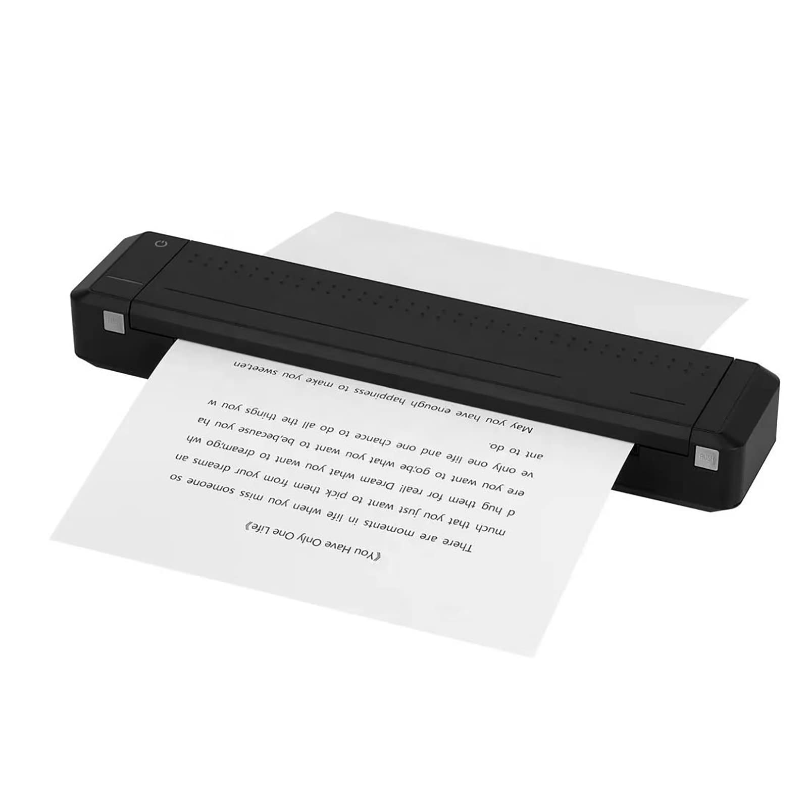 FHRKA Portable Wireless Letter Printer for Travel, Bluetooth Thermal Inkless Small Printer, Support A4 Paper, Work with Laptop Phone and Pad (Black)