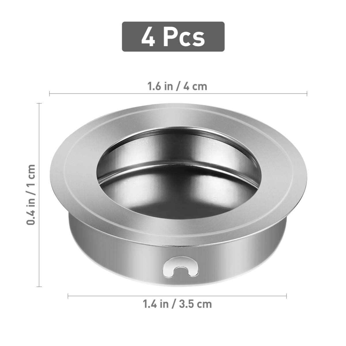 DOITOOL Maniglie Acciaio Incasso : Maniglia Incasso Rotonda in Acciaio Inossidabile 35mm per Porta Scorrevole Armadi E Cassetti - Tira Nascosta a Filo per Mobili Da Cucina E Camera