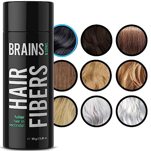 Fibras Capilares - Keratin Fibers 100% Natural para Disimular Calvicie y Aumentar el volumen. Maquillaje Capilar por hombres y mujeres - 25 Gramos Neto (NEGRO)