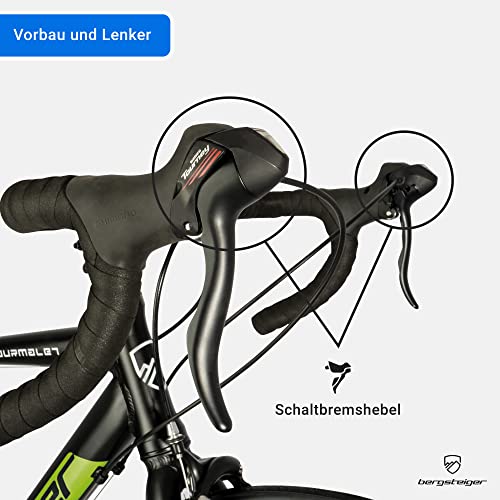 Bergsteiger Tourmalet 28 Zoll Rennrad – Aluminium Gravelbike mit Shimano 14 Gang-Schaltung