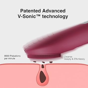 Face Scrubber, NagraCoola CLIE Facial Cleansing Brush, Waterproof and Rechargeable Face Scrub Brush for Men & Women, Cleansing, Exfoliating and Massaging, Electric Face Wash Brush - Berry