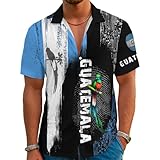 Guatemala Hawaiian Shirts for Men Short Sleeve Casual Novelty Printed Hawaiian Shirt Button Down Aloha Shirts