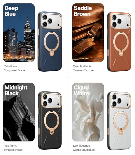 Image of TORRAS Q3 VegSkin Case for iPhone 17 Pro, White | Fit for Magsafe, Stain-Resistant Organic Silicone Leather, Camera Control, Shockproof Anti-Slip Phone Case for iPhone 17 Pro