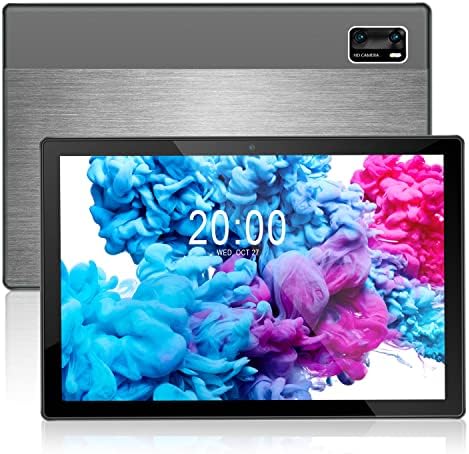 Tablet 10.1 Pollici 5G WIFI 6GB RAM 128GB ROM Android 10.0 Octa-core 7000 mAh 4 * 1.5 GHz Tablet PC Fotocamera 5MP+13MP 1280 * 800 IPS, Supporto Dual SIM 4G LTE, Bluetooth GPS – Grigio