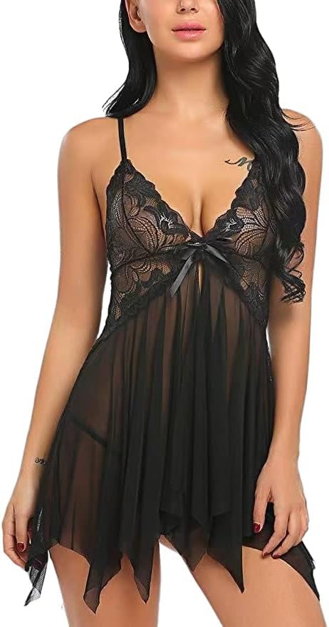 Women's Sexy Lingerie One Piece Teddy Bodysuit Floral Lace Babydoll