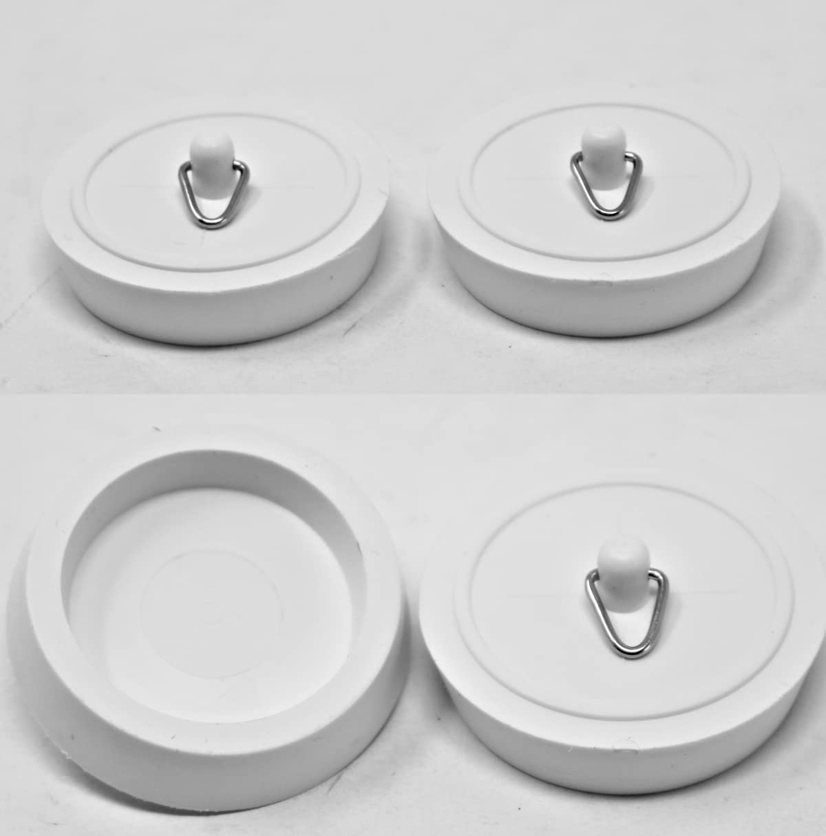 Fixte White 4 X Replacement Sink Plug Shower Bath Basin. Hard Rubber 45Mm 1 3/4"