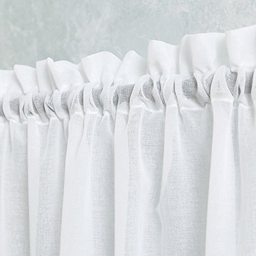 Lazzzy White Sheer Curtains For Living Room 63 Inch Length Window Treatment Sets Rod Pocket Voile Curtain Panels For Bedroom Sold In Pairs #TOP5