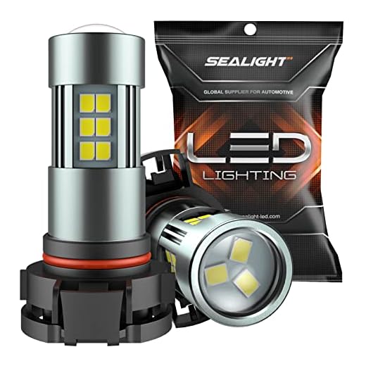 SEALIGHT 5202 LED Fog Lights Bulbs, 6000K Xenon White, 27 SMD Chips DRL Bulbs, 5202 5201 PS19W PS24W LED Fog Light, Pack of 2