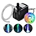 10Watt 160 GPH Submersible Fountain Pump wiht LED Light for Water Feature,Outdoor Pond, Small Pools, Aquarium Fish Tanks, Indoor Fountain Pumps, Home Décor Fountain