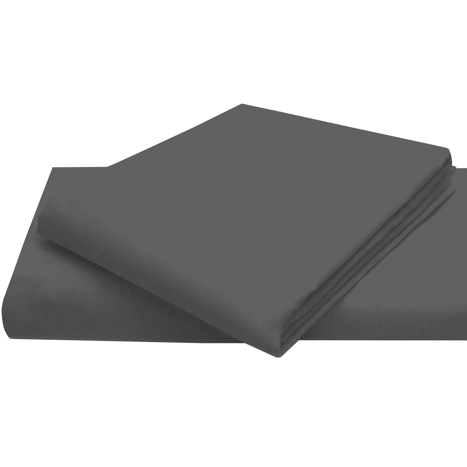 800TC Cotton Rich Flat Bed Sheet Easy Care Soft Fabric Optional Housewife/Oxford Pillowcases Sold Separately [Double, Charcoal]