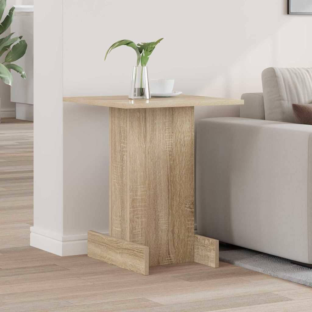 Générique Beistelltisch aus Holz, Sonoma-Eiche, 44,5 x 45 x 55 cm | Aufbewahrung von Regalfächern, minimalistisches Design, ideal für Wohnzimmer, Sofa, Pflege mit feuchtem Tuch