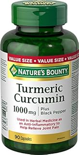 Nature's Bounty Turmeric Curcumin 1000mg Plus Black Pepper, 90 Capsules