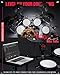 AKLOT Electric Drum Set with Kick-Tower: 4 Dual Zone Mesh Pads, 8’’ Tower-Style Kick Drum, 10’’ Snare, Dual Zone 10’’ Cymbals with Choke, 360 Sounds, User Kit, USB-MIDI, Throne, B-CORE 540 Air, Silver