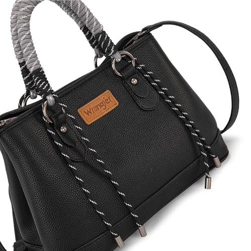 Wrangler Purses for Women Tote Bag Satchel Top Handle Shoulder Handbag Western Medium Large Designer Cute Bags for Ladies Gift Work Travel WG432-8300BK - image 7