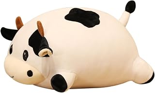 COSMEVIVI Vaca de Peluche Adorable 35 CM de Felpa Suave Blanco y Negro Cojín Mullido para Juguete Portátil Hogar y Decoración Infantil