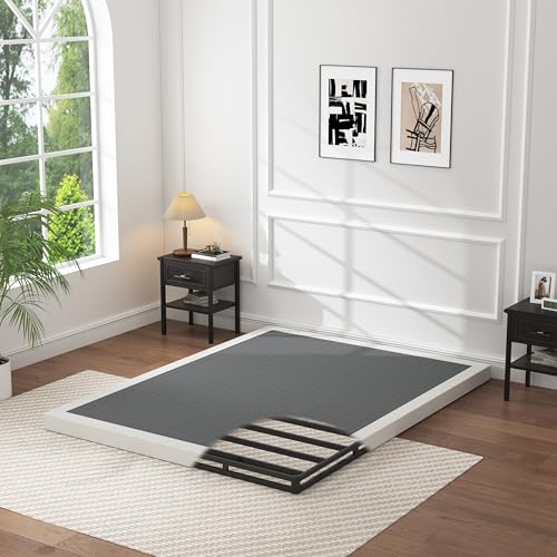 OSASET Low Profile Box Spring Full - 3 Inch Box Spring Full Heavy Duty Bed Foundation Metal Bed Base...