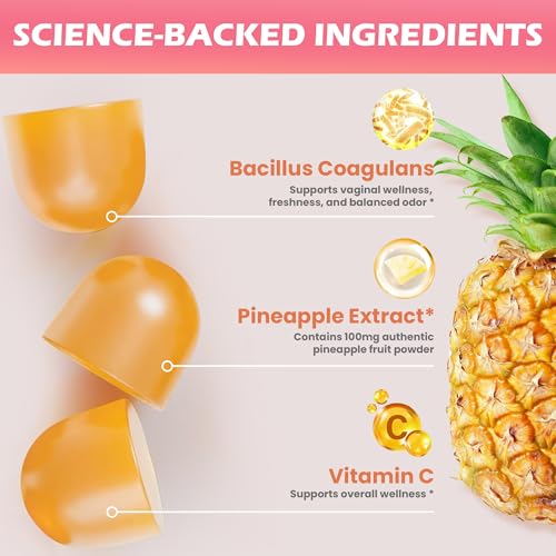 Premium Feminine Balance Gummies for Women - pH Balance & Wellness Support with Hawaiian Pineapple, Vegan Gluten-Free Supplement - 60 Count - Image 3