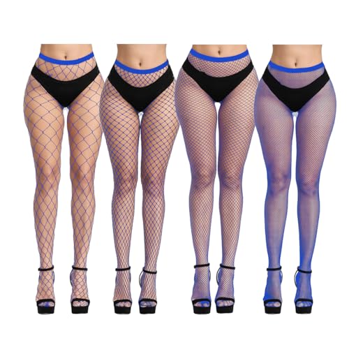 Image of Women Fishnet Stockings, High Waist Fishnet Tights Thigh Stockings Pantyhose
