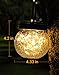 Solar Lanterns Solar Lights Outdoor Waterproof 6-Pack, Solar Powered Hanging Lights Cracked Glass Hanging Globes for Christmas Decoration, Shepherd Hook, Garden Tree Ornaments