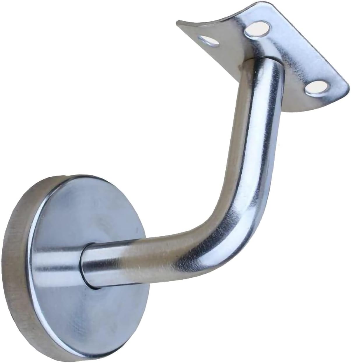 3 Pack Stainless Steel Handrail Brackets, 304 Stainless Steel Stairs Holder, Stair Railing Bracket, for Round Metal or Wood Top Rail, 60x80mm (Color : Style A)