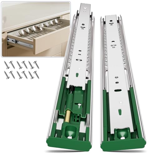 Ubisin 6 Pairs Soft Close Drawer Slides 20 Inch Full Extension Heavy Duty Ball Bearing Cabinet Rails Quiet Silent Side Mount Drawer Glides for Kitchen Office Tool Box Dresser 100 LB Capacity