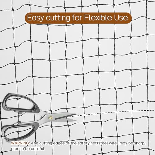 Morimoe Cat Balcony Net, Steel Wire Reinforced, Anti-Fall Fence, Safety Net, Extra Strong (10 X 13 Ft)