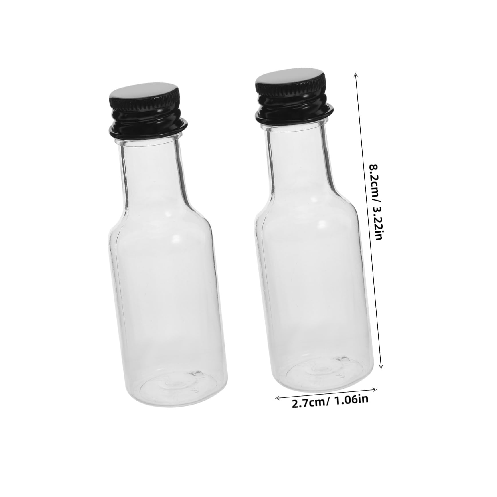 NAMOARLY 25ml Mini Wine Bottles with Aluminum Caps Plastic Sauce Bottles for Fruit Wine Liquor Tea and Occasions
