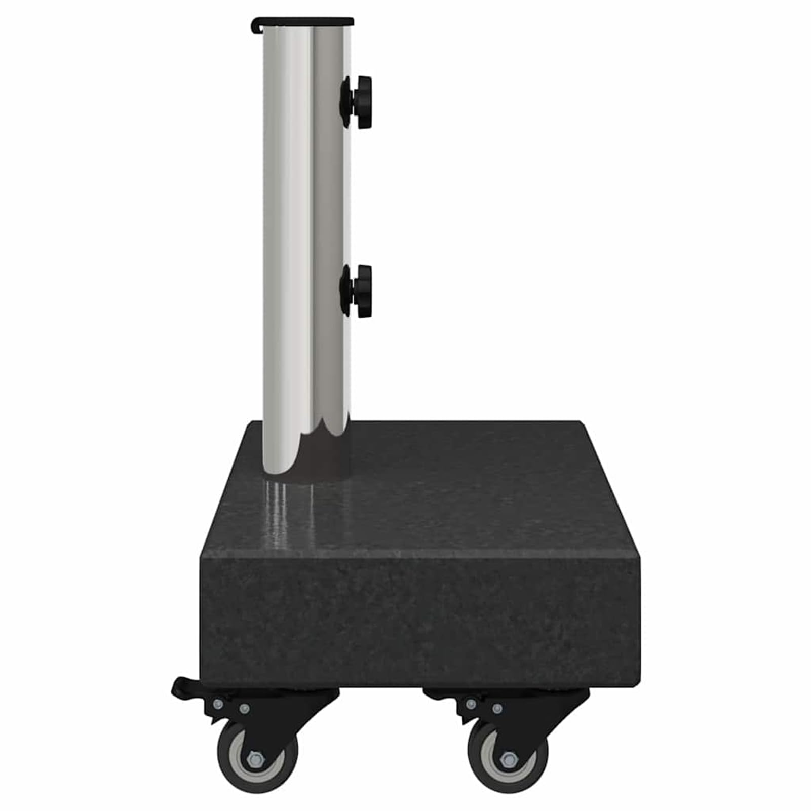 Pied de parasol en granit noir 45 x 25 x 45 cm avec roulettes