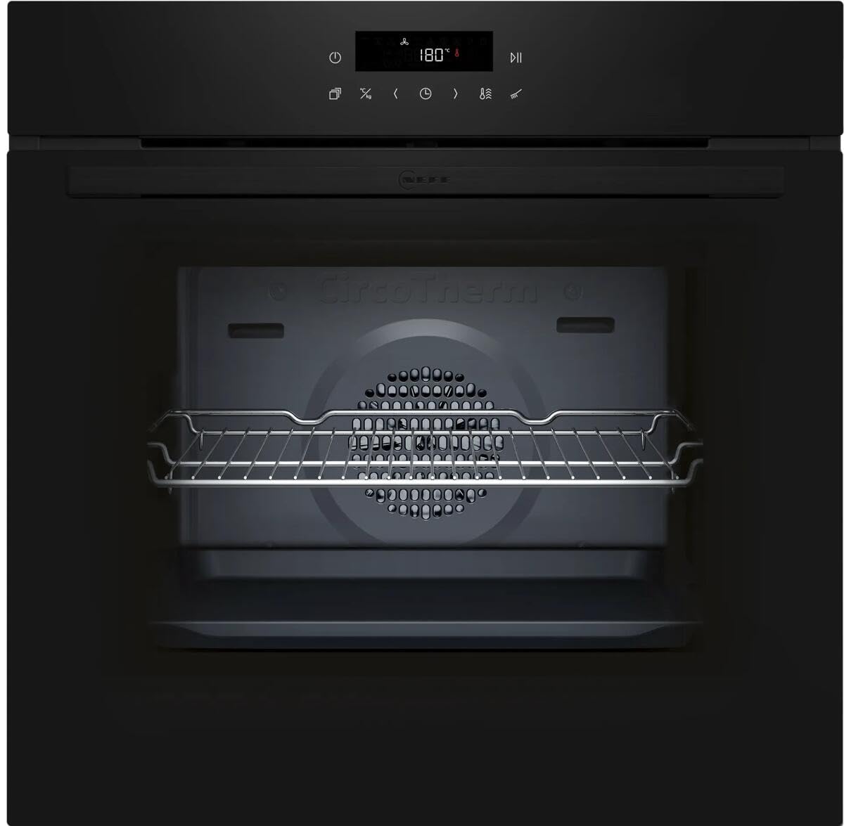 NEFF B2CCJ7BK3, N30, Einbau-Backofen Graphite Grey, LED Touch Control, 3D Heißluft, 7 Beheizungsarten, Air Fry und Air Fry-Backblech, Automatikprogramme, Pyrolyse und Easy Clean, Kindersicherung