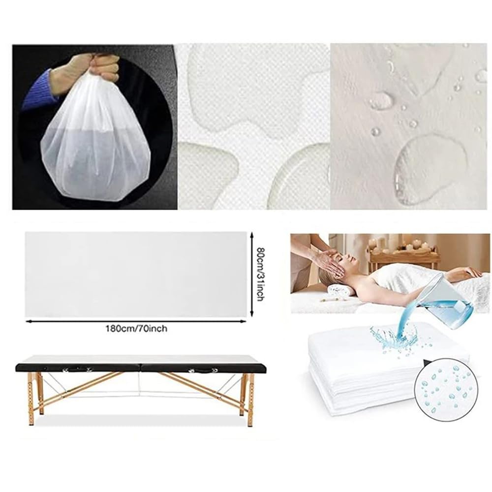 NEWFUN Sabanas Desechables Camilla Masaje，100pcs Sábanas Para Camillas No Tejidas，Sábana de Masaje Suave no Tejida，180x80cm，Adecuado Para Salones de Belleza，Spas，Masajes，Hoteles， Salones de Tatuaje