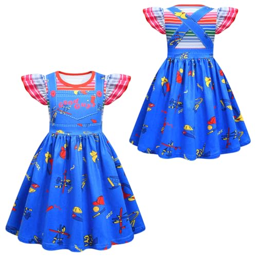 Girls Princess Dress Little Girl Horror Killer Dress with Sticker2