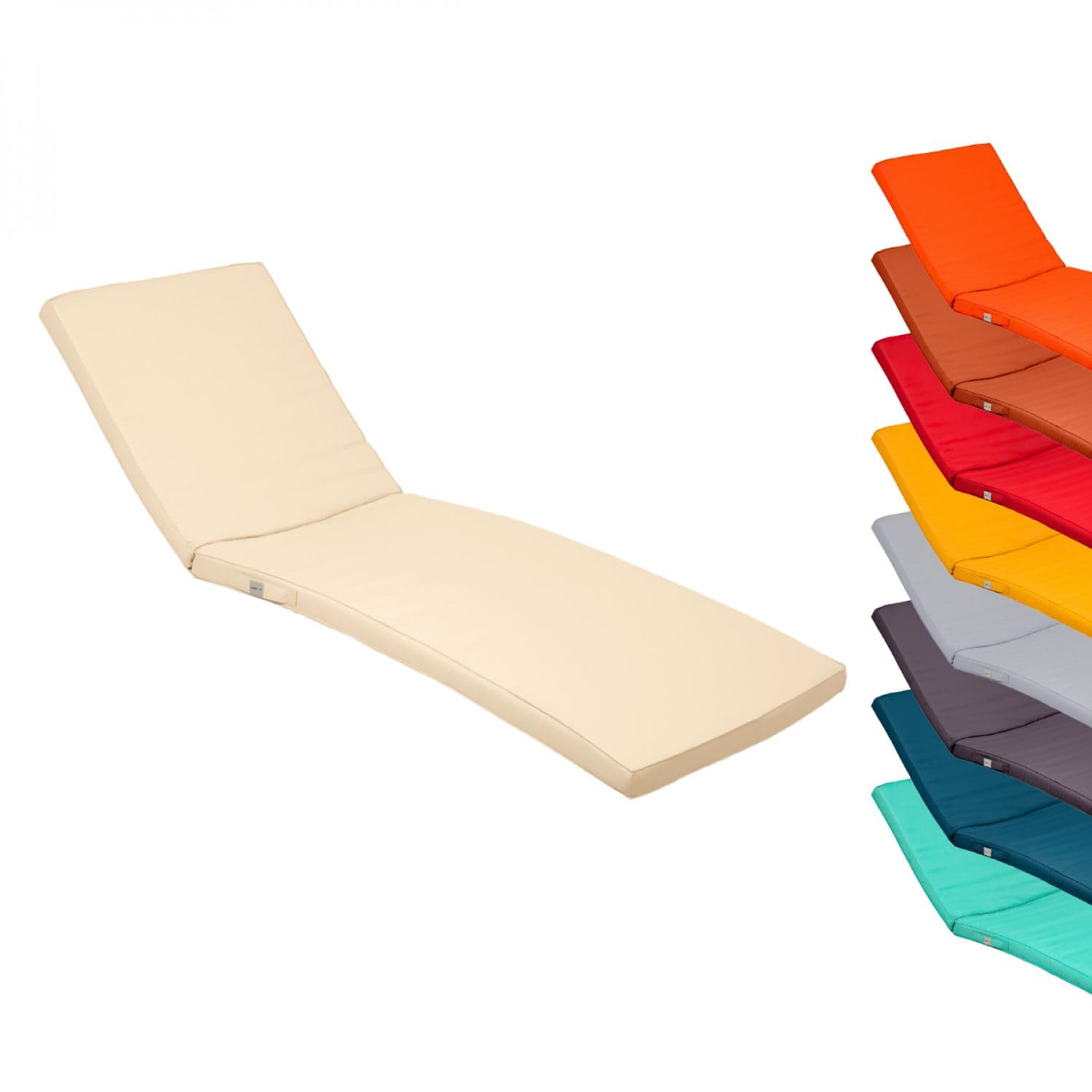 Linxor - Coussin déhoussable pour Bain de Soleil, transat - 183 x 60 cm - Plusieurs Coloris
