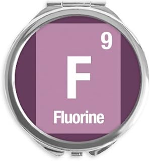 F Fluorine Checal Element Science Hand Compact Mirror Round Portable Pocket Glass