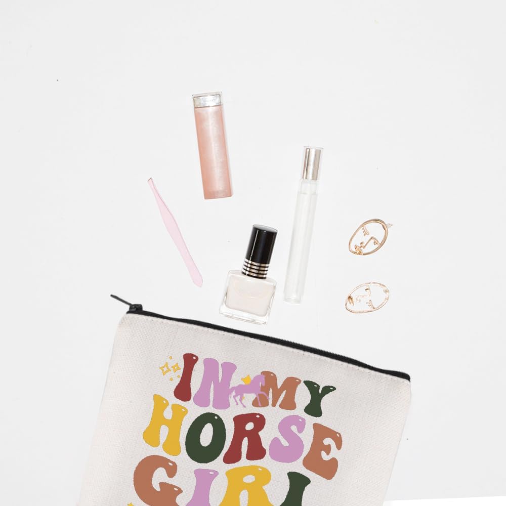 TGBJE Horse Lover Cosmetic Makeup Bag Horseshoe Luck Gift In My Horse Era Makeup Pouch (Horse Bag) - Image 4