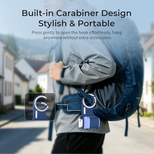 Image of Upgraded Mag-Safe Magnetic Camera Handle Grip with Extended Magnetic Phone Mount with Carabiner & Thumb Rest, Detachable Rechargeable Shutter Remote Compatible with iPhone Pro Max for Video Calls /TK
