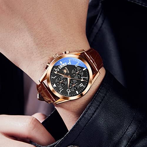Image of OLEVS Mens Watches Stylish Chronograph Waterproof Luminous Silicon Strap Multifunction Watches for Men Business Men Wrist Watch